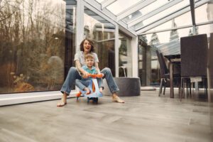 Family enjoying their sunroom addition