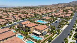 HOA-approved patio cover on a home in an Inland Empire master-planned community