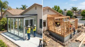 Sunroom addition compared to traditional room addition on a California home